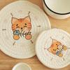 Japanese-Style Ins Braided Insulation Table Mats Coasters Creative Cute Cartoon Kitten Coaster Bowl Mat Cotton Rope Placemat