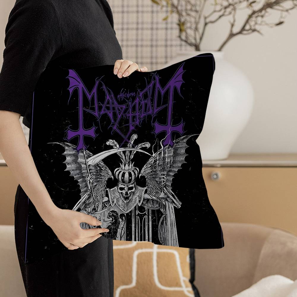 Mayhem Band Kuddar Gåvor Hemmakontor Möbler Sovrum Soffa Bil Kuddfodral Fodral 45x45cm