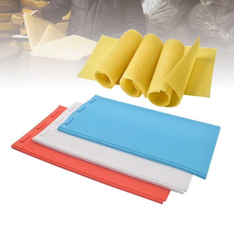1Pc Stampo per fogli di cera d'api Stampo per fondamenta in silicone a nido d'ape Pala per alveari Apicoltura Beeware Strumenti per la produzione di cera d'api
