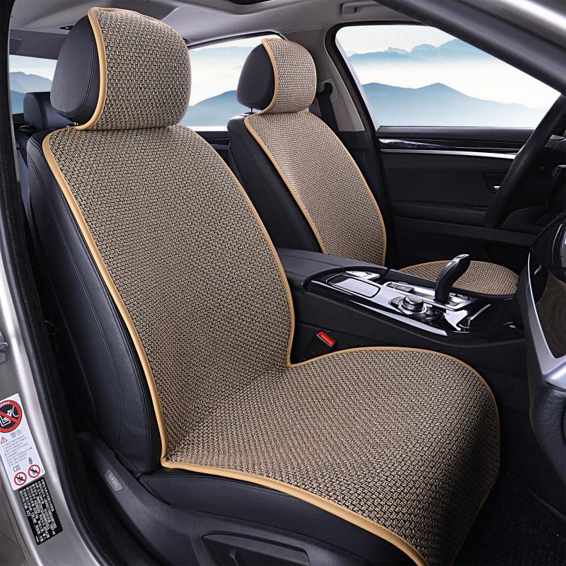 All-Season Non-Slip Linen Car Seat Cushion Set: Breathable, Comfortable & Semi-Wrap Design