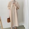 New women's round-neck dress, spring/summer loose and slimming puff sleeve dress for women