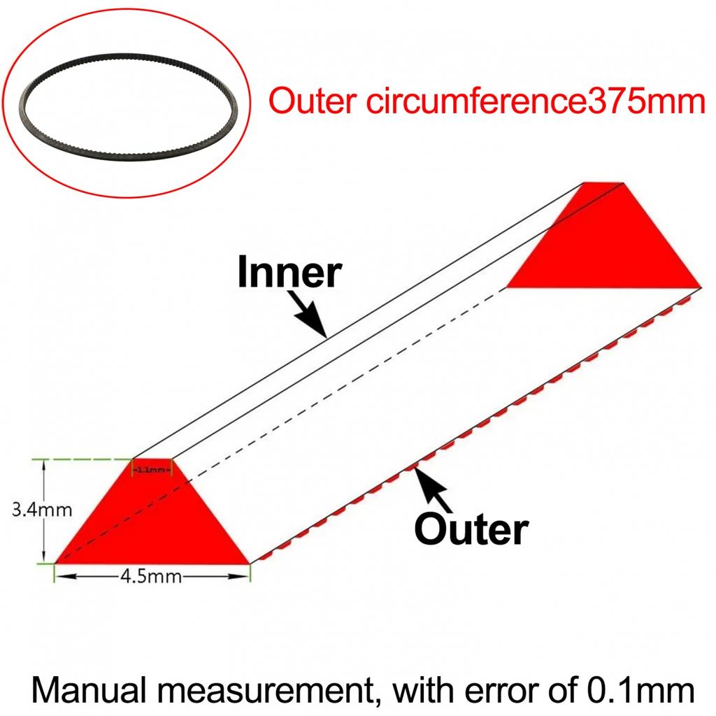 5M375 Belt Lathe Belt Mini Lathe Motor Belt Excellent Stretch Performance