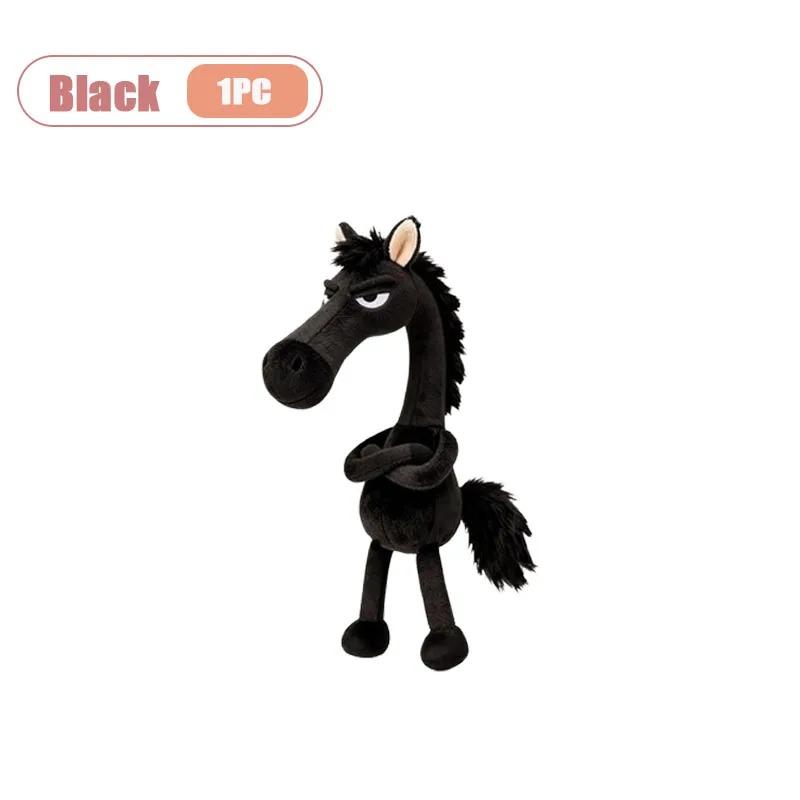 1-10PCS 2026 Year of The Horse Plush Toy Black Pony Mascot Creative Cute Doll Keychain Bag Charm Ornament