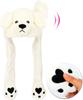 Animal Hat with Ears Moving Jumping Pop Up Beating Hat Plush Holiday Cosplay Dress Up Funny Gift for Kids