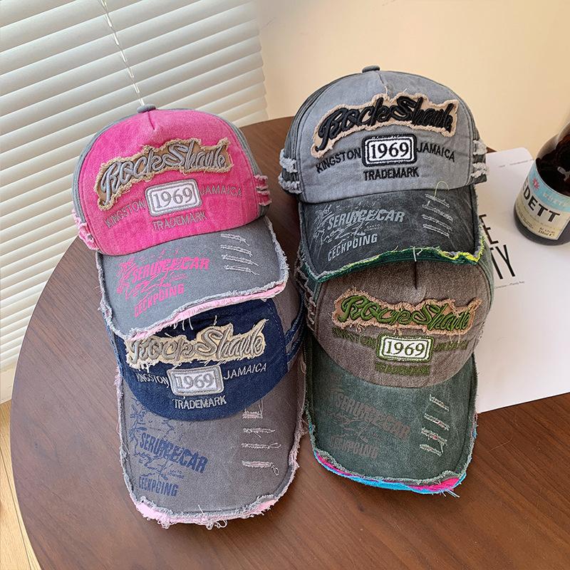 Vintage Baseballkappen mit Buchstabenstickerei für Herren und Damen, verstellbare Sommer-Sonnenhüte, Outdoor-Streetwear-Hüte