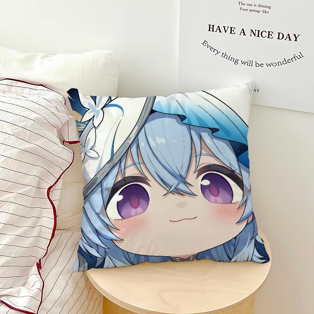 Spiel Wuthering Waves Chibi-Gesicht Mavuika Kissenbezug weicher Kissenbezug für Sofa Wohnzimmer Homeoffice Dekor Schutzhüllen