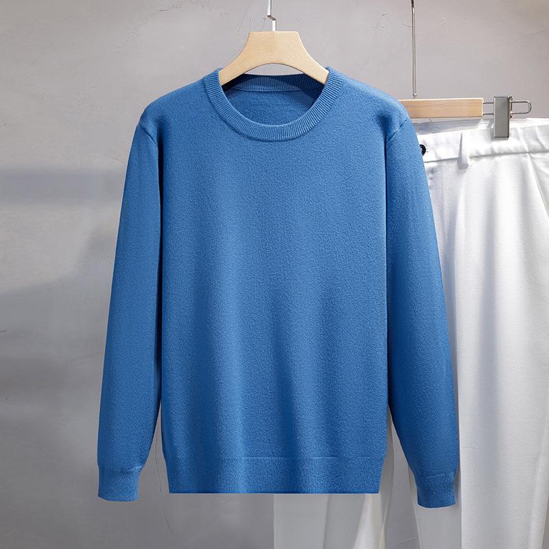 Men's Plus Size V-Neck Wool Sweater - 2023 Autumn/Winter Long Sleeve Knit Pullover