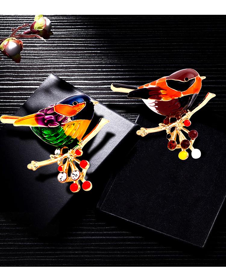 Cross Lark Rhinestone Enamel Bird Brooch – Versatile Fashion Accessory for Women