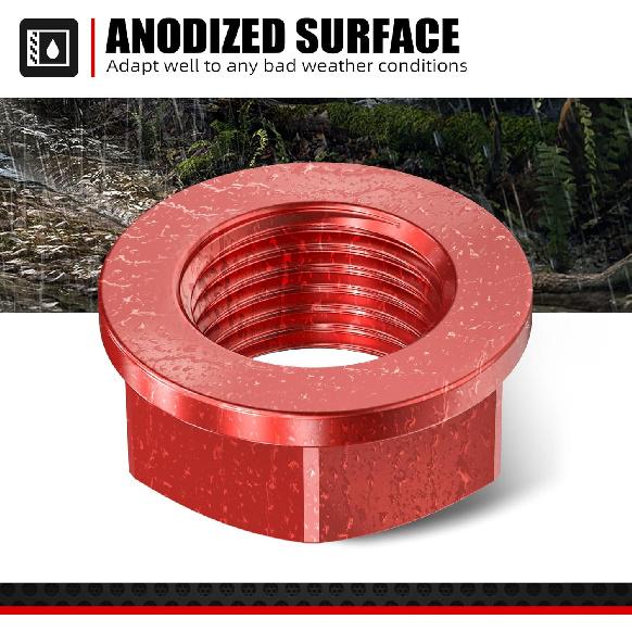 NICECNC M16XP1.5 Front Axle Shaft Lock Nut Dirt Bike Compatible with Honda CR125R CR250R 02-07 CRF250R 04-21 CRF450R 02-21 CRF250RX 19-21 CRF450RX