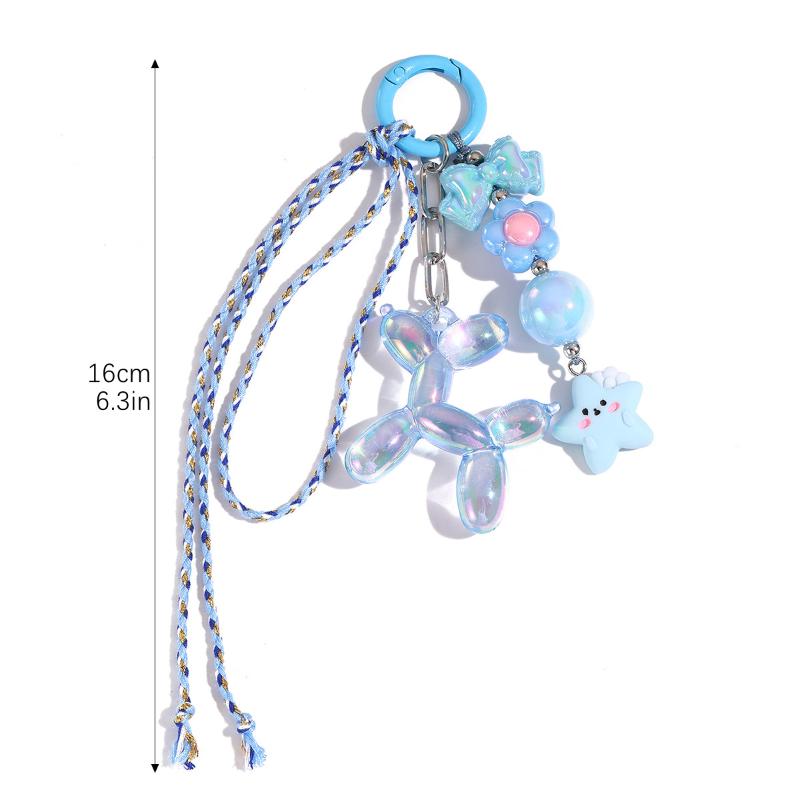 Y2K Trendy Creative Beaded Keychain Personalized Versatile Keyring Phone Lanyard For Girls Bag Pendant Key Hanging Decoration