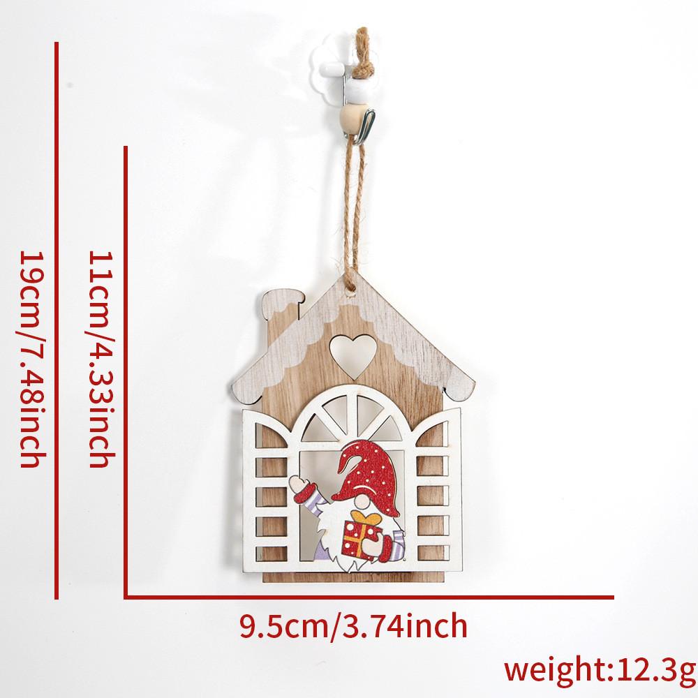 Adorable Wooden Christmas Tree Ornaments With Santa And Snow House Design