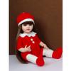 55cm Christmas Reborn Doll, All Vinyl Red Dress Happy Dolls Christmas Decoration Toy