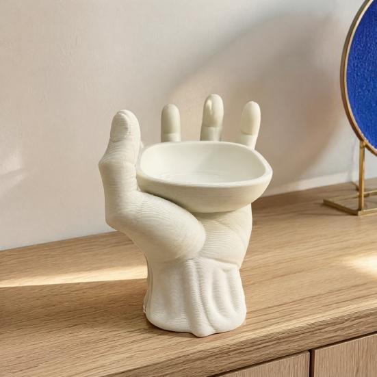 Desktop Organizer for Keys 3D Printed Hand Storage Tray Small Items, Decorative Jewelry Tary Rings Necklaces Christmas Table Ornament Bracelets Keys,