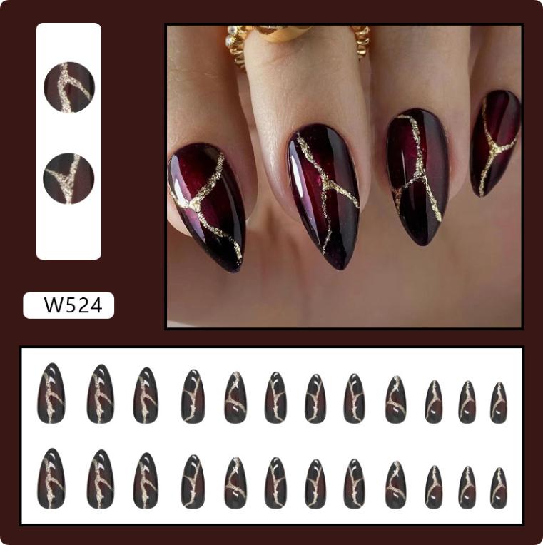 Fashion Pink Glitter French Press On Nails Short Round Fake Nails Reusable Nail Tips Women Manicure Accessories
