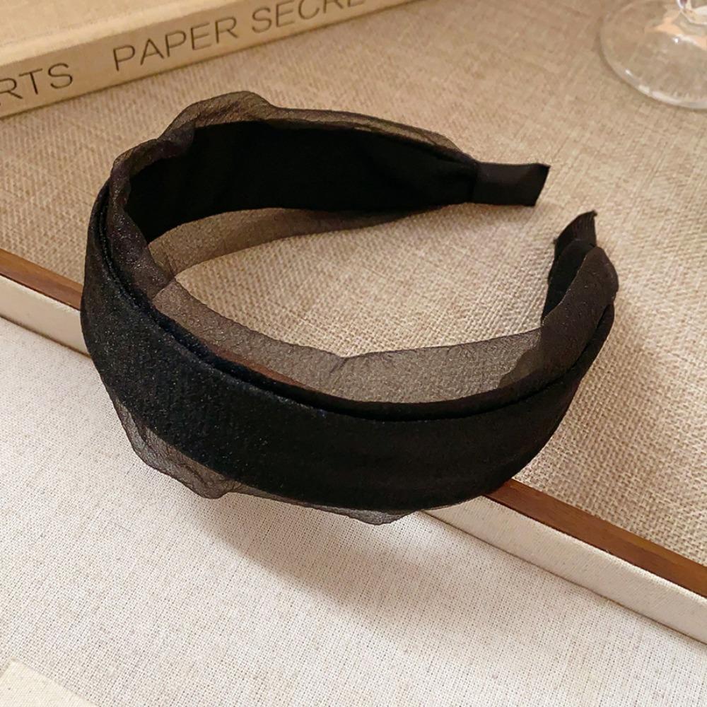 Sweet Women Hair Hoop Mesh Wide Edge Hairband Hair Accessories Chiffon Headband  Wash Face