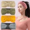 Fleece Yarn Headband with Bow, Winter Warm Knitted Ear Protection Hair Accessories