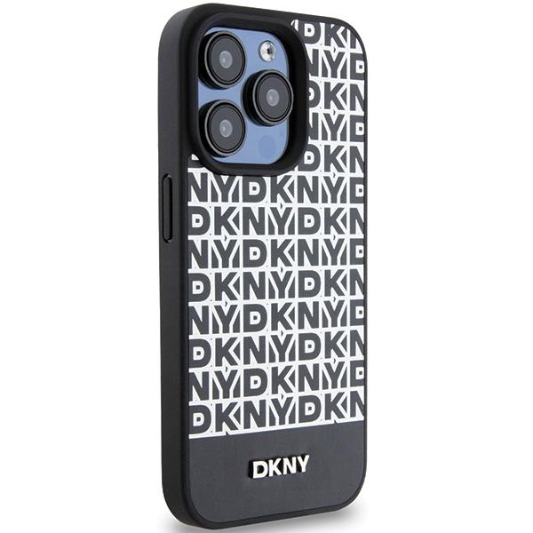 Dkny Dkhmp15Lpsospk Iphone 15 Pro6.1 Czarny/Black Hardcase Leather Printed Pattern Metal Logo Magsafe