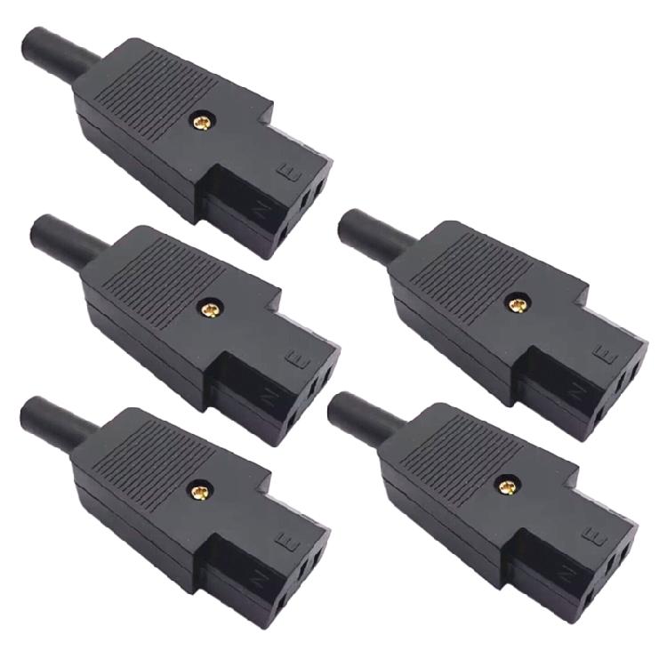 5pcs Universal 3 Pin Terminals Power Plug Adapter IEC 320 C14 Male C13 Female