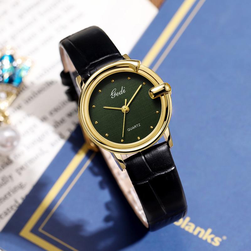 Light Luxury Leather Quartz Watch Niche High-end Cloth Watch Women's High-end Small Medieval Watch