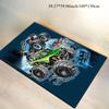 1pc Monster Truck Pattern Fleece Bath Rug | Soft And Comfortable Floor Decor For Office, Home, Living Room, Bedroom, Kitchen, Ba