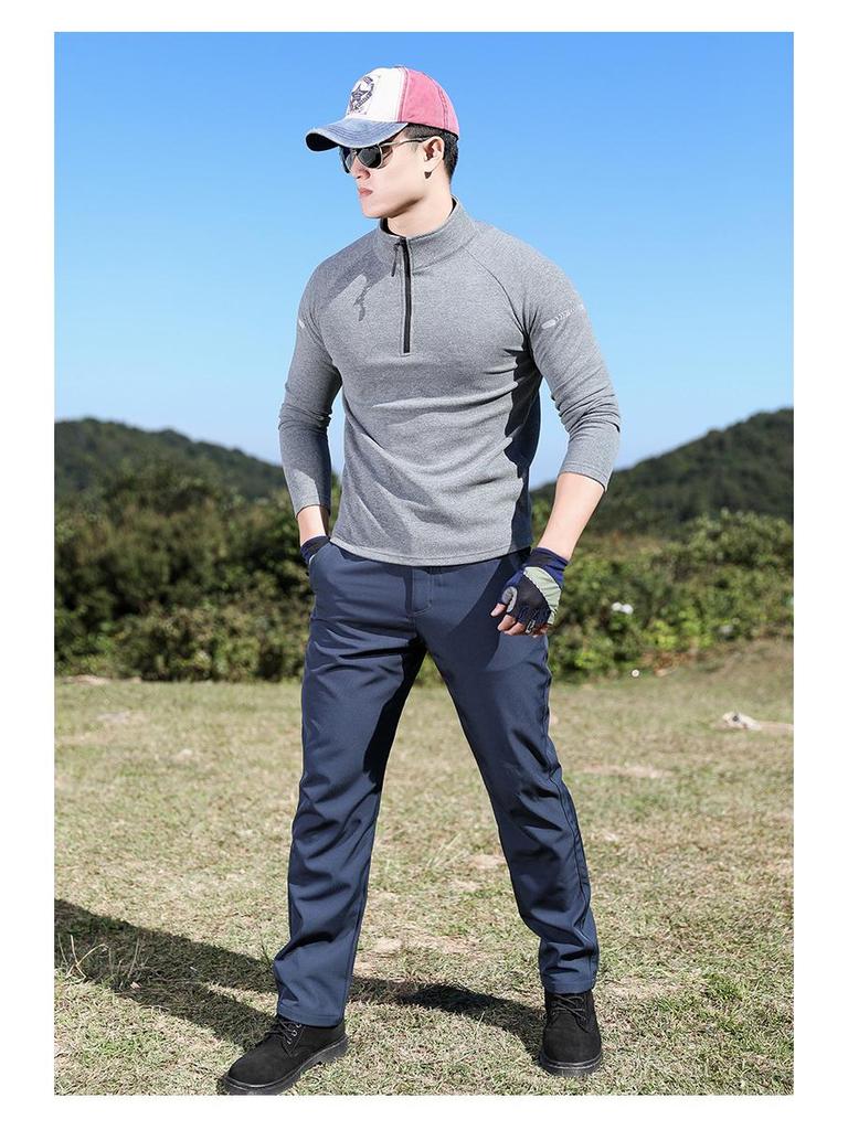 Men's Quick-Dry Stretch Dralon Long-Sleeve Fleece Hiking Base Layer