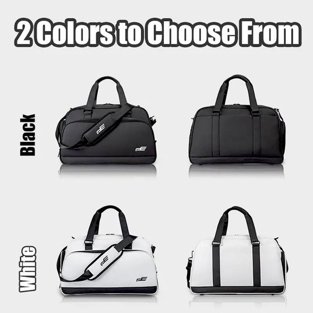 Men's Golf Boston Bag with Shoe Storage and Shoe Pocket IF-GF0340 White