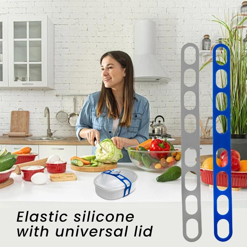 1Pcs Silicone Lunch Box Fastening Strap Reusable Universal Lid Fastening with Crock Lid Box Cutlery Holder Safety Material