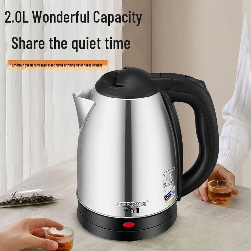 Electric Stainless Steel Insulated Kettle for Home, Dorm, and Hotel Use
