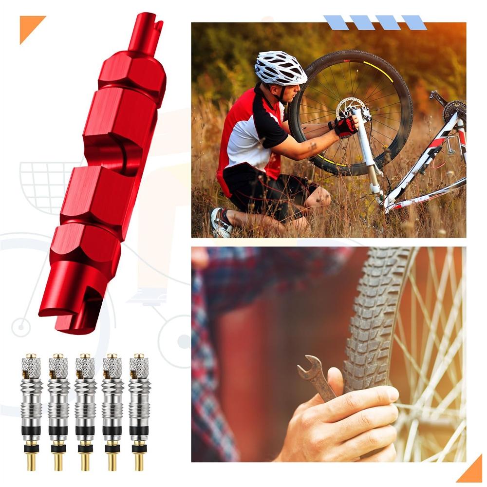 11PCS Presta Valve Core Kit With Large Core Removal Tool for Bike Repair Workshop