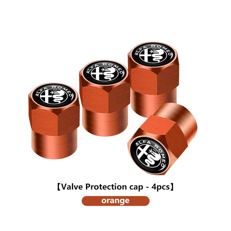 Car Stickers For Alfa Romeo 4pcs Car Wheel Tire Valve Caps Stem Case With Logo Car Styling For Alfa Romeo GT Stelvio F1 Brera Vo