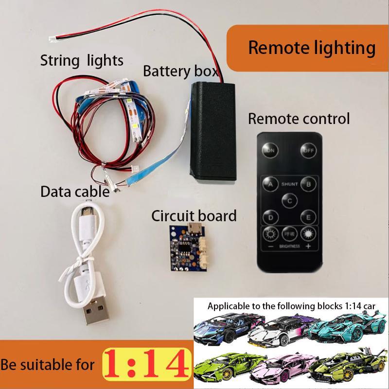 Lumină LED Pentru 1:14 Blocuri Tehnice de Construcție Mașină Oraș RSR Vehicul de Cursă Cărămizi DIY Set Jucării Lampă Nu este Inclusă Mașina