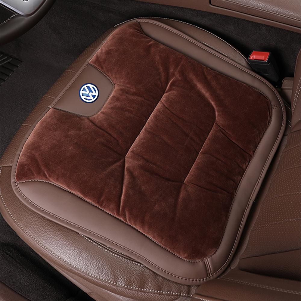 W16Flannel Car Seat Cushion Winter Warm Front Chair Rear Seat Pad For Volkswagen VW R Polo Passat Rline Golf 4 5 6 Tiguan Jetta GTI