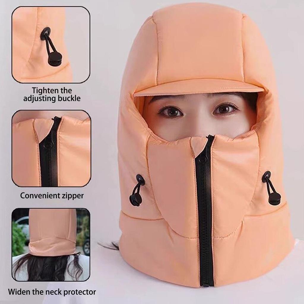 Unisex Bomber Hat Trapper Hat with Neck Warmer Bomber Hat Balaclava for Outdoor Winter Mask for Skiing Camping Hiking