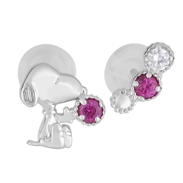 

SNOOPY Happy Catch Silver 925 Earrings Accessories [SNOOPY] Women s