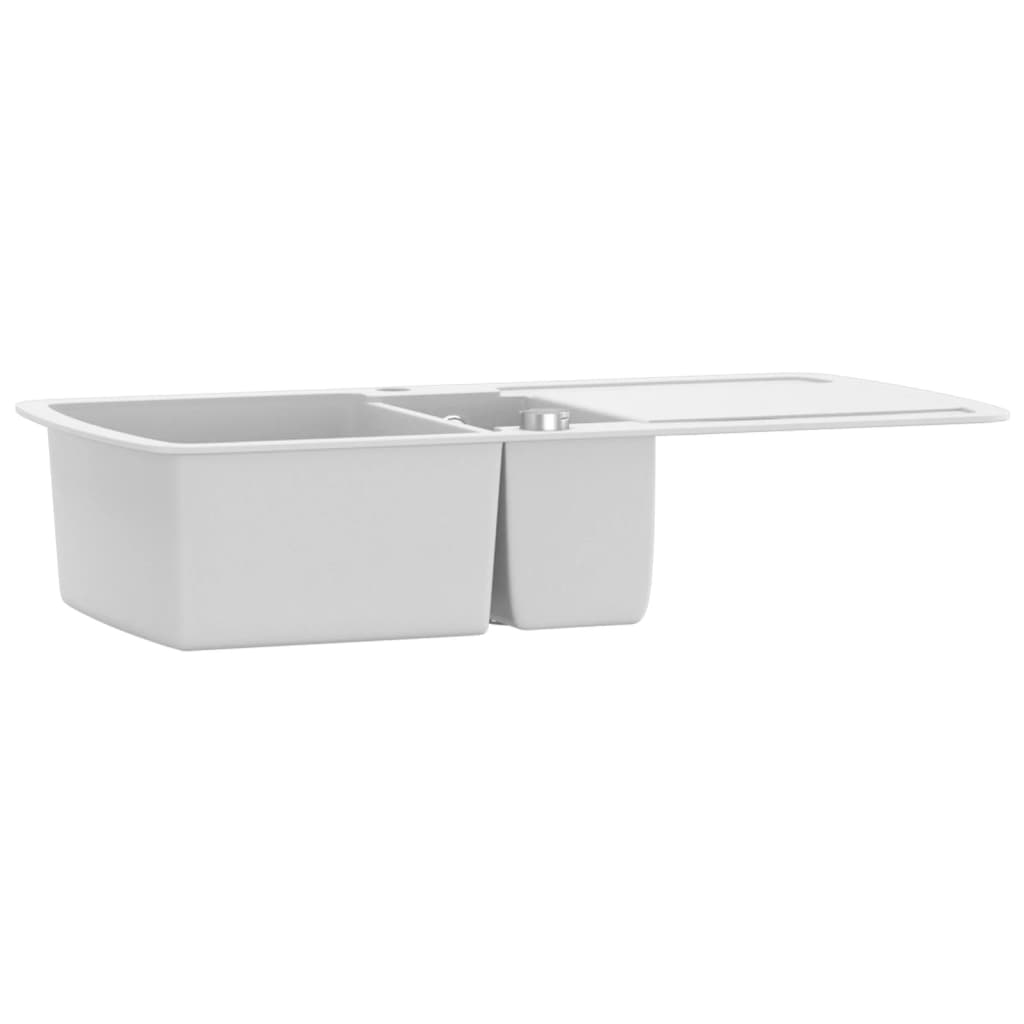Granite Double Basin Sink White