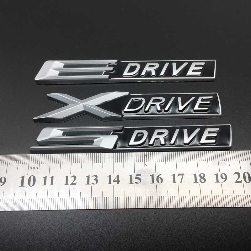 Car Styling Metal X Drive E Drive S Drive Logo Car Side Fender Rear Trunk Sticker for BMW X1 X3 X5 X6 E39 E53 E60 E90 F10 E46