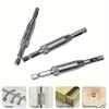 Woodworking hinge puncher drill repair tool, hexagonal handle door and window hinge woodworking positioning reamer drill set