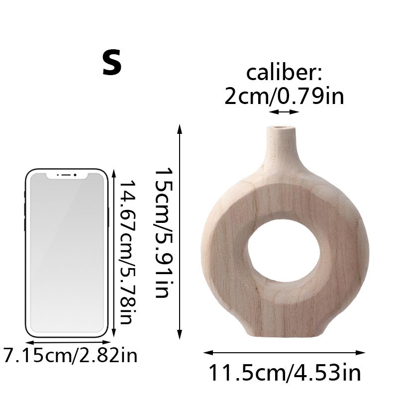1 STÜCK/3 STÜCK Zen Vase Ästhetische Raumdeko Blumenvase Rustikale Holzvase Ornament Heimtischdeko