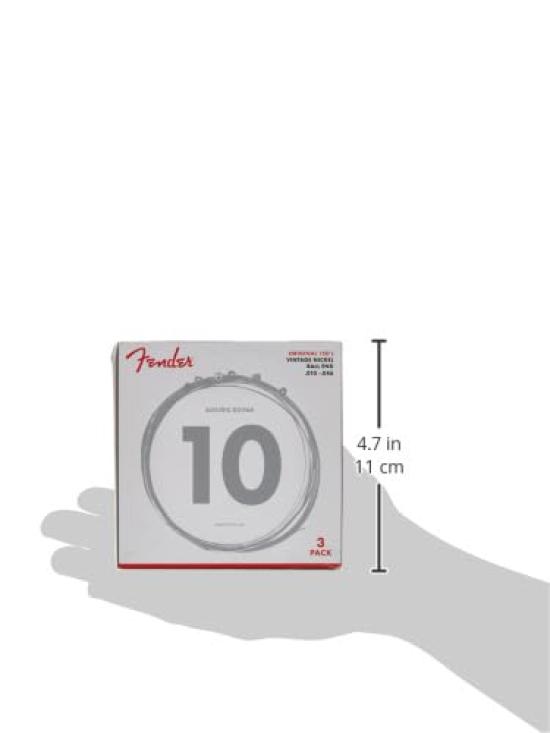 Fender Electric Guitar Strings Original 150 Guitar Pure Nickel Ball 150L Strings, Wound, End, .010-.046 Gauges, 3-Pack