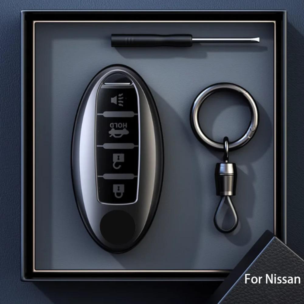 Titanium Gray for Nissan X Trail T32 2020 Rogue Patrol Murano Htrail Maxima 4 Button Remote Car Key Case Cover Holder Accessorie