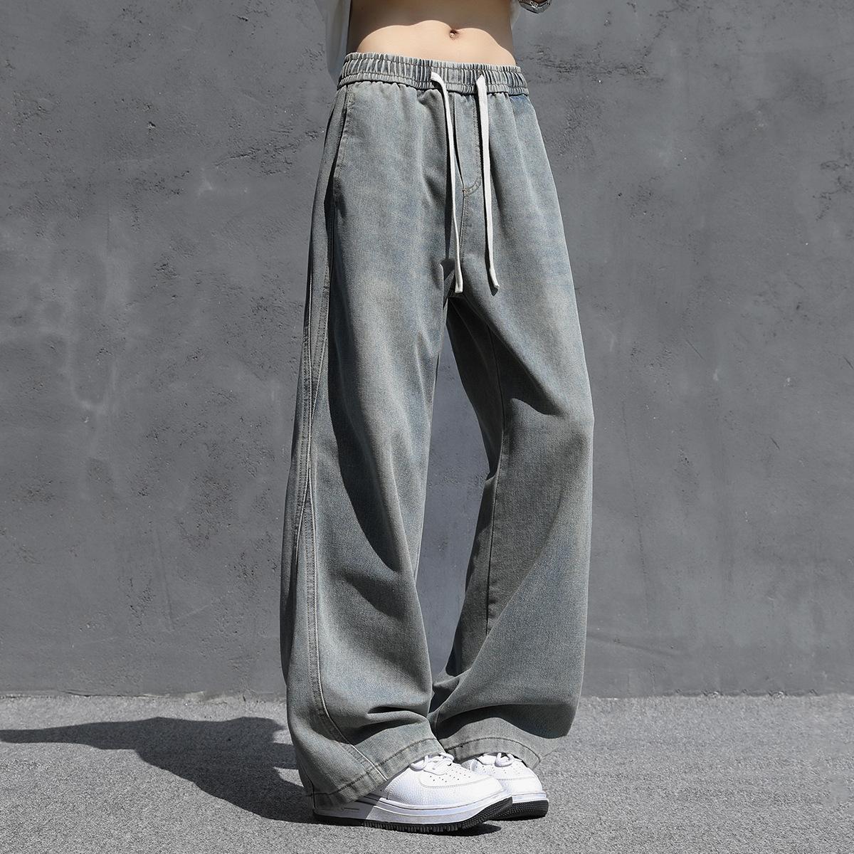 

Spring New Jeans Spliced Big Pocket Jeans M синій