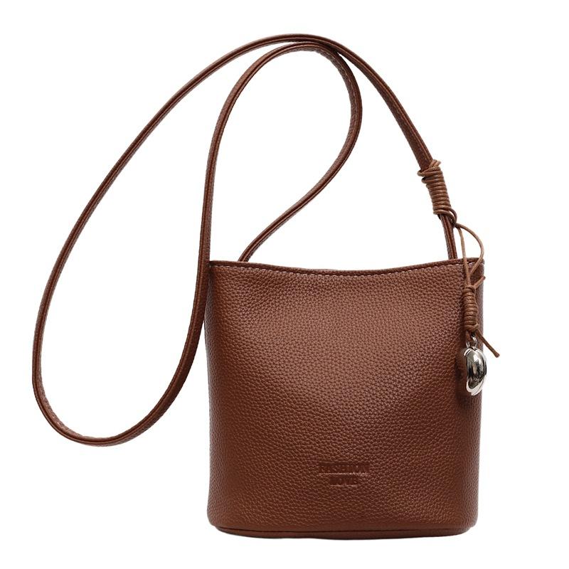 Fashion Bucket Bag Women's New Versatile Solid Color Shoulder Bag Casual Messenger Bag