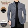 LOMON Men's Wool Jacket: Business Casual Autumn Outerwear for Middle-aged & Young, Plus Size, High-end Dad's Style.