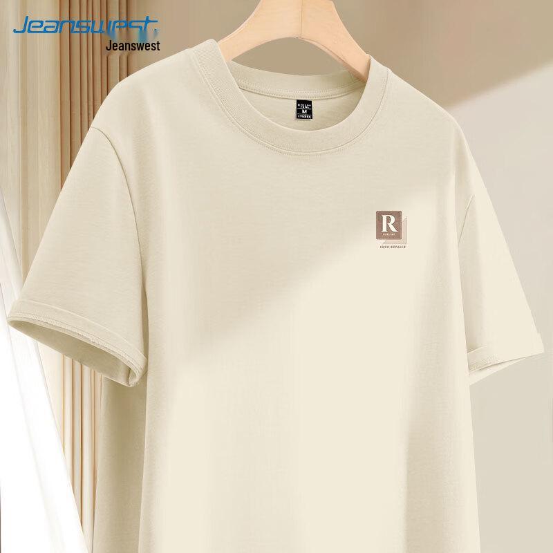 Jeanswest Men s 2025 Summer Pure Cotton Casual Short Sleeve T-Shirt 4XL
