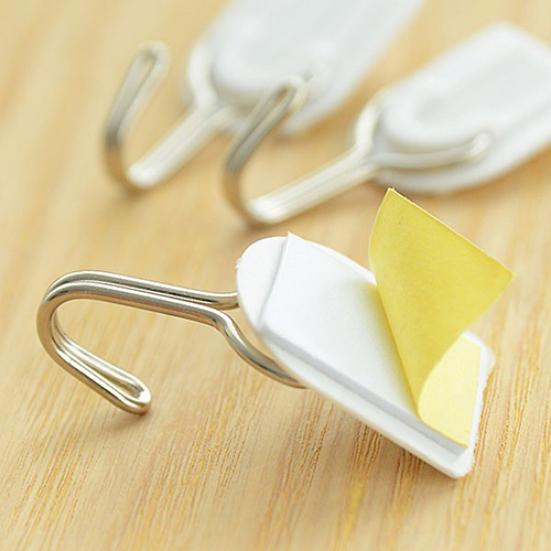 12Pcs Self Adhesive Bathroom Kitchen Stick On Wall Door Towel Holder Hook Hanger