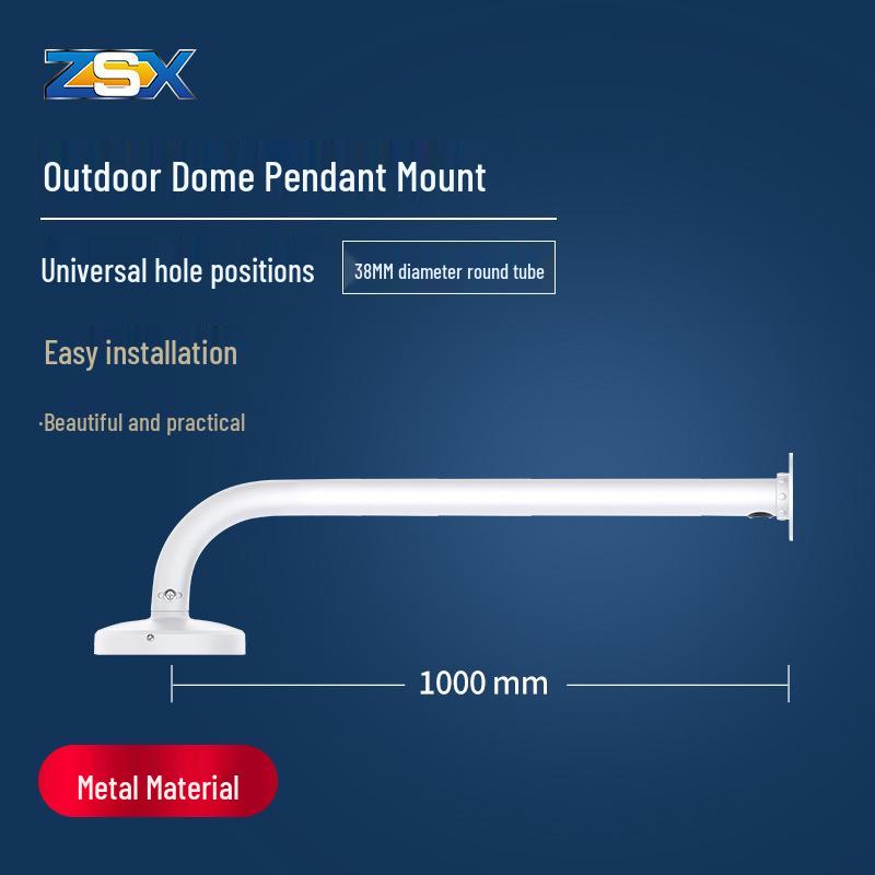 Aluminum Alloy 1m L-Shaped Surveillance Dome Bracket - 4.5" Universal Photography Bracket with Cable Management