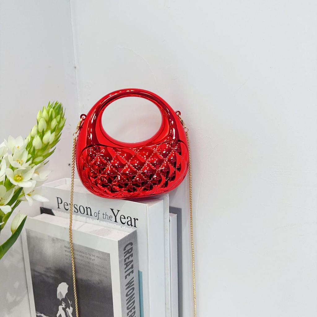 Mini Golden Evening Bag Purses and Handbags Luxury Designer Shoulder Bags Funny Shape Party Wedding Acrylic Woven Clutch Purse