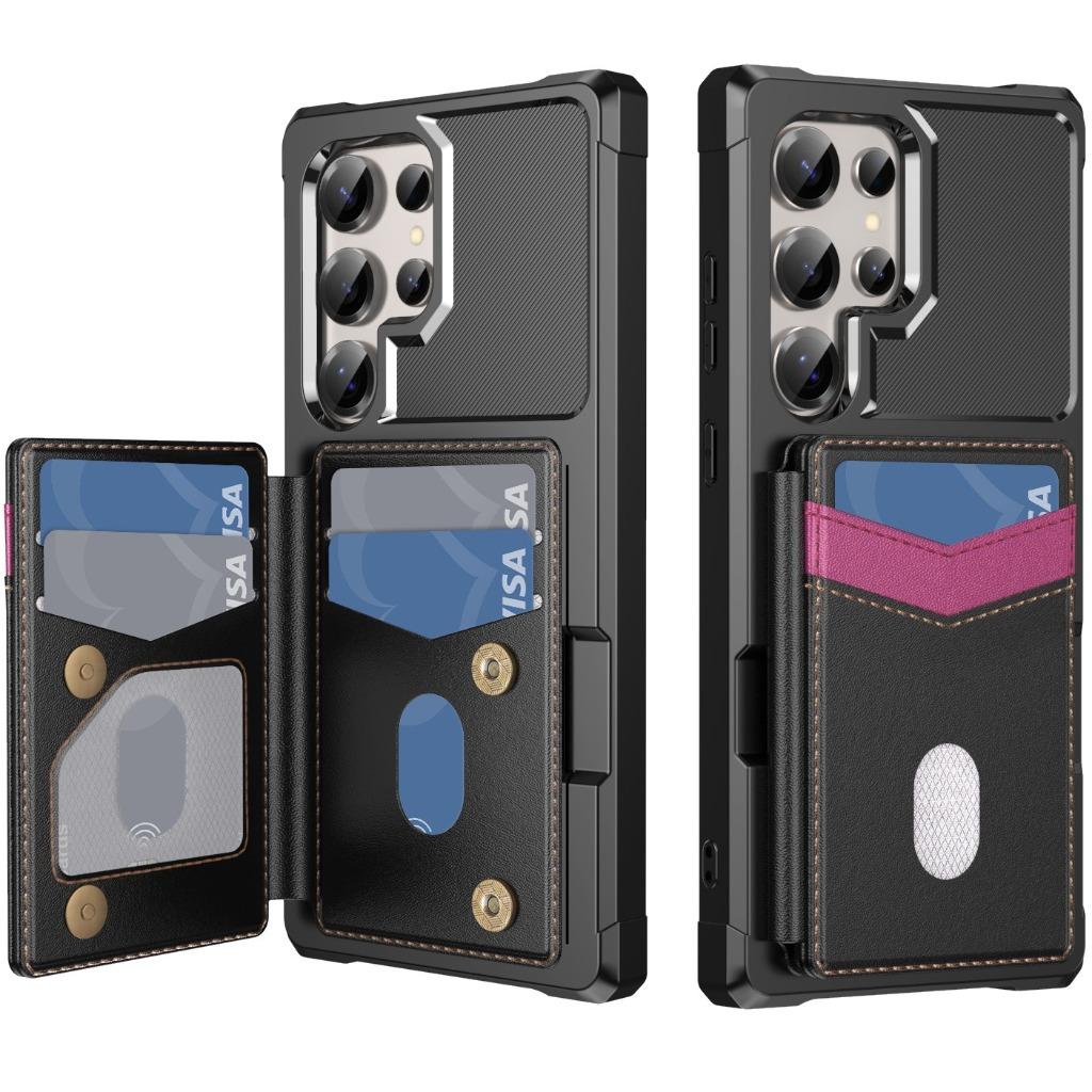 Flip Card Slot Holder Wallet Phone Case For Samsung Galaxy S21 S22 S26 Ultra S25 Edge S24 Plus S23 FE A57 A37 A17 Armor Cover