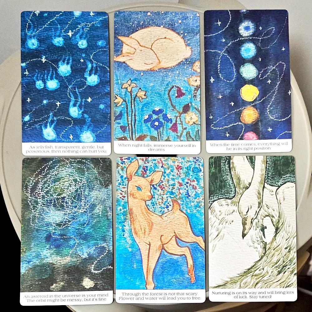 Think Oracle Deck 12*7cm 35 Hand-Painted Cards for Intuition & Emotional Resilience,double-embossed Cardstock