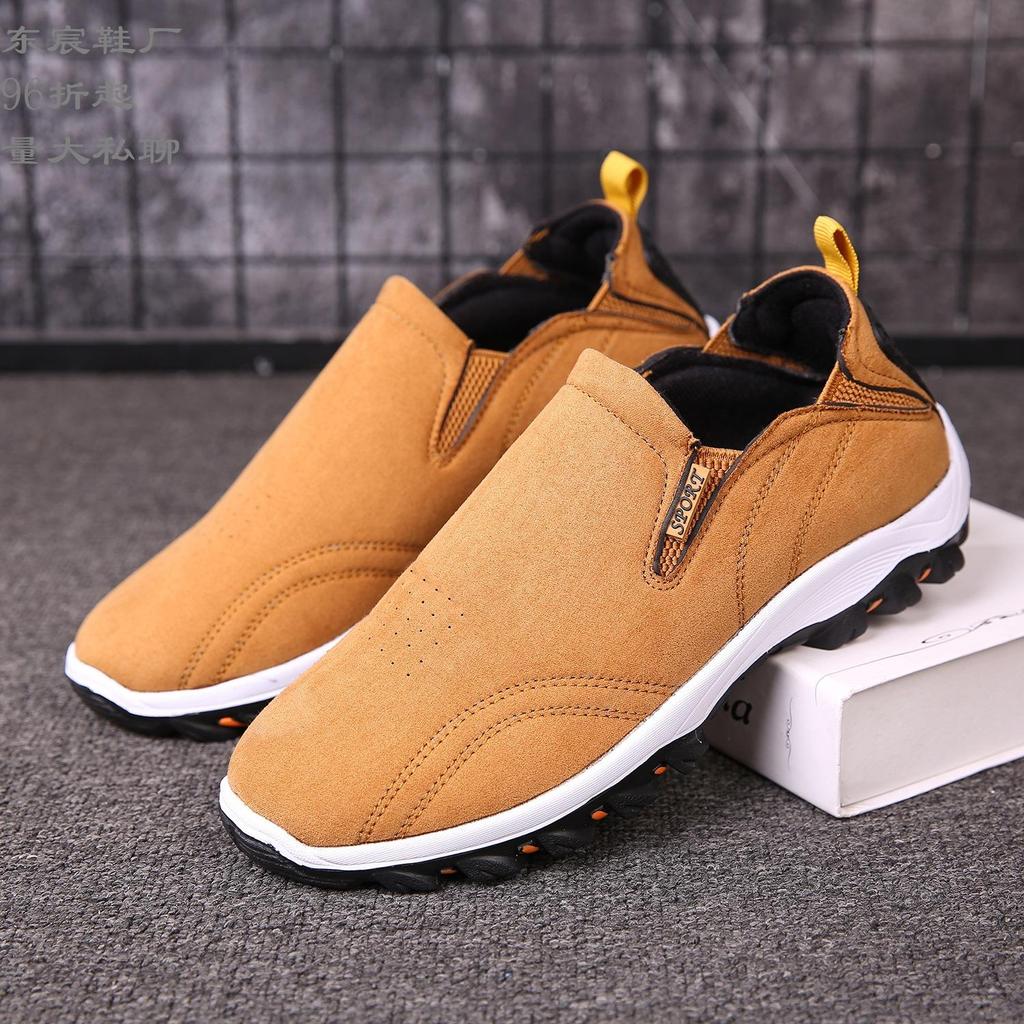 Fashion New Men's Slip-on Casual Shoes Platform Non-Slip Hiking Shoes Comfortable Leisure Middle-aged Walking Shoes Outdoor Men Sneakers